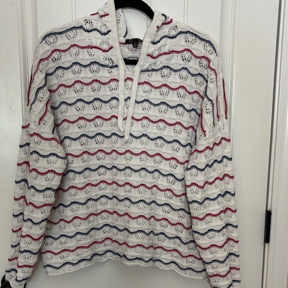 Lety & Me Cozy Striped Knit Crochet Hoodie